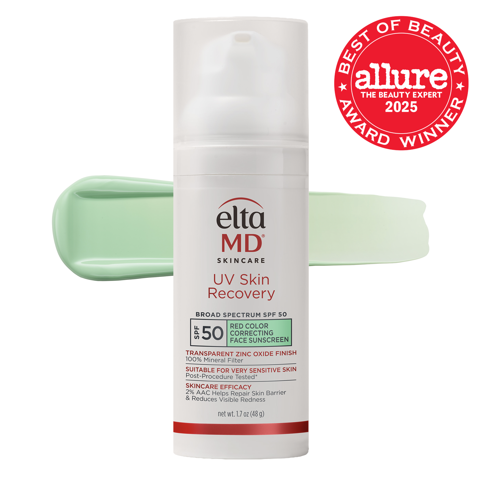 UV Skin Recovery Red Color Correcting Green Tint Broad Spectrum SPF 50